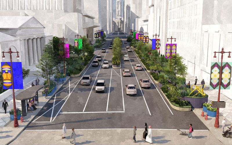 3D Mockup of Broad Street Planters